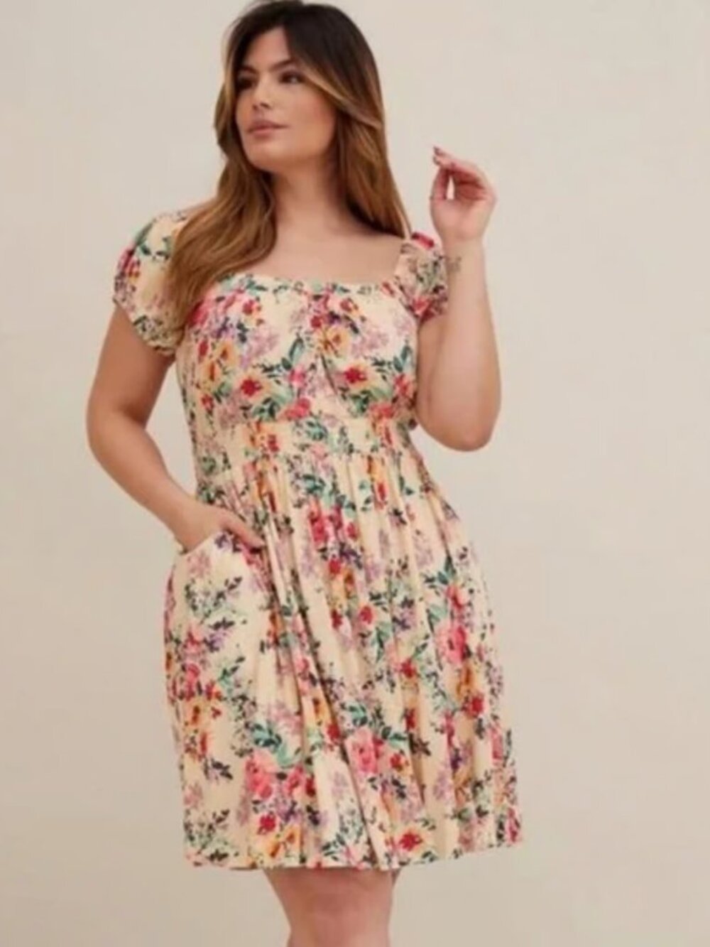 Torrid Mini Lenny Smocked Waist Dress NWT 1x